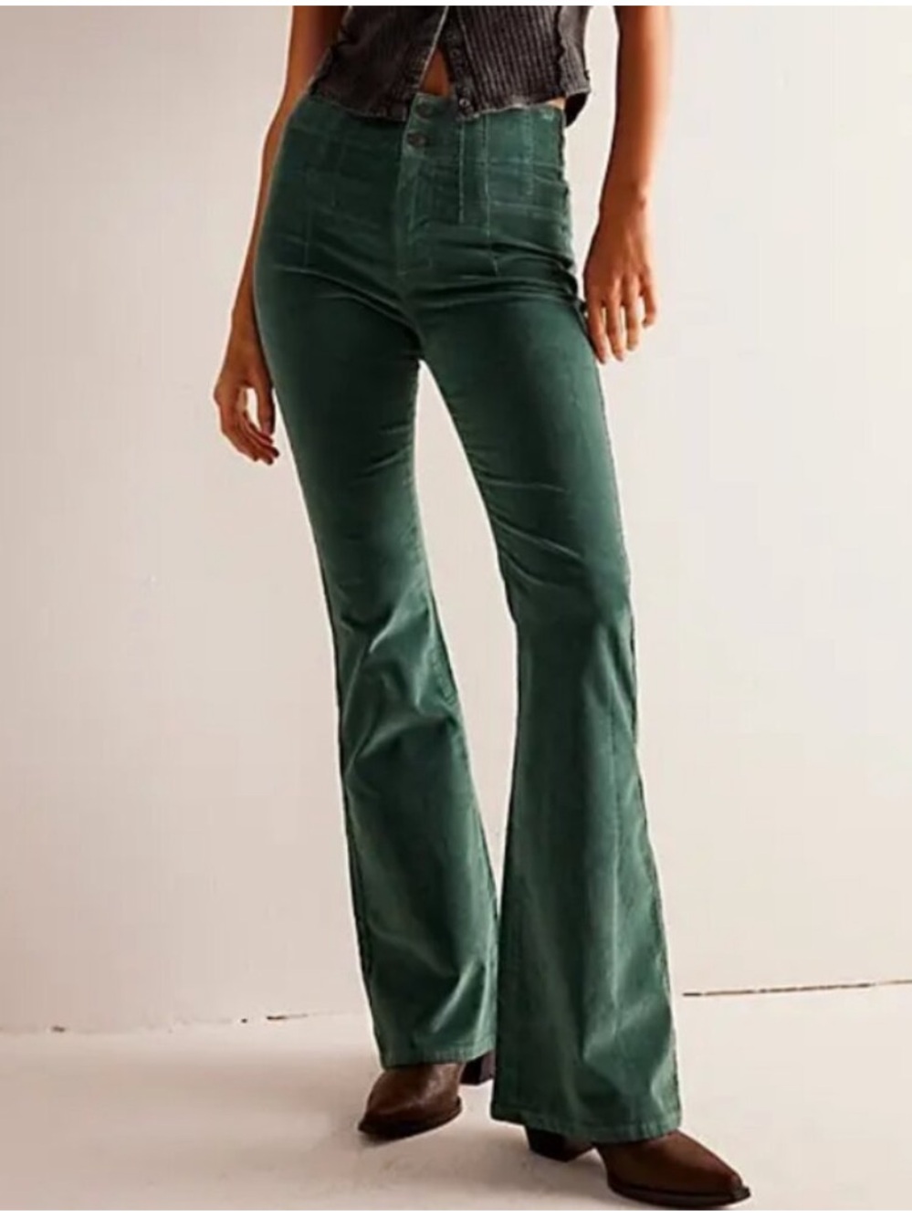 Free People Jayde Corduroy High-Waist Flare Pant